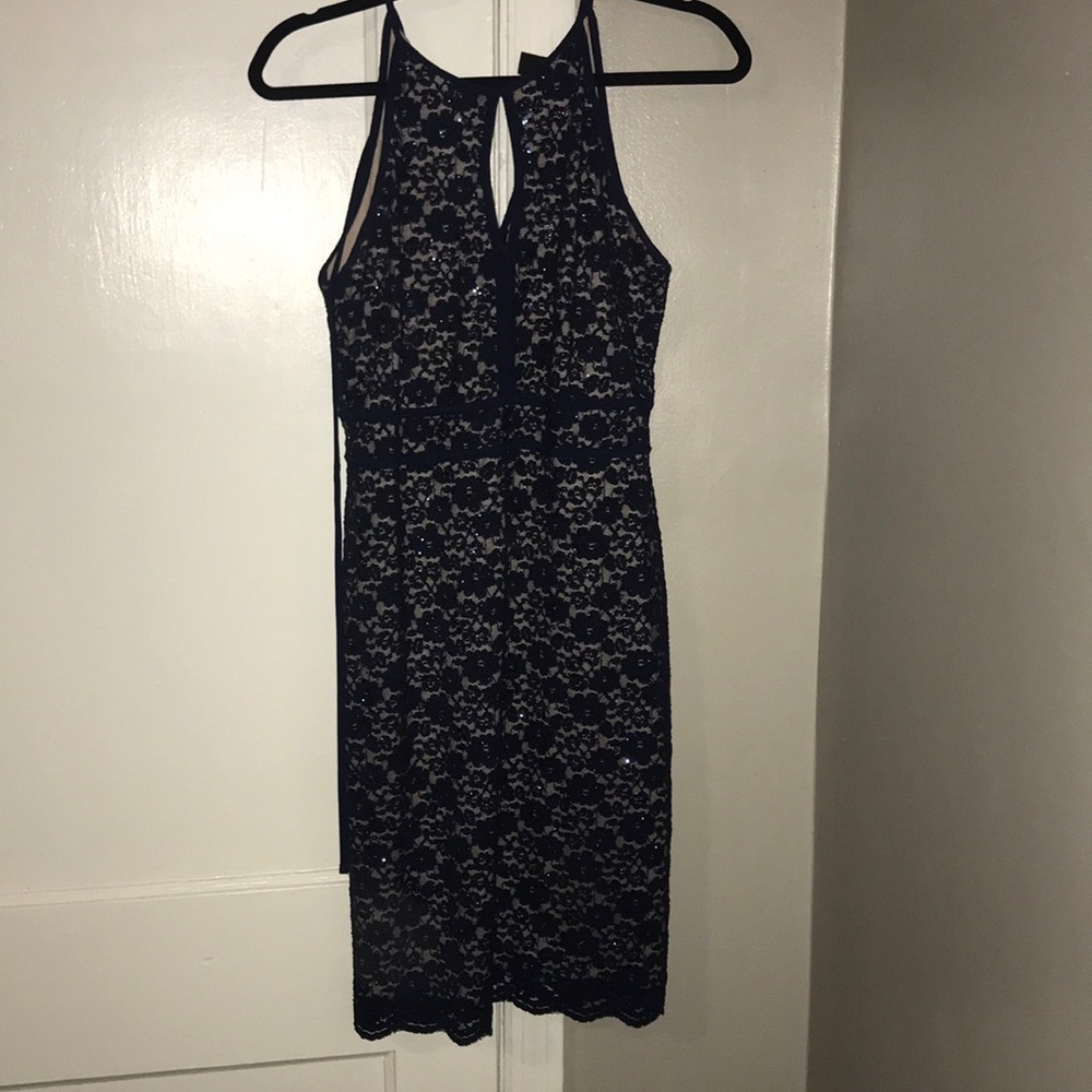 Navy lace dress from Macy’s. Worn once